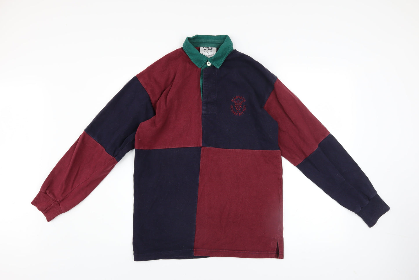 Front Row Men's Multicoloured Rugby Shirt Size M Cotton Long Sleeve