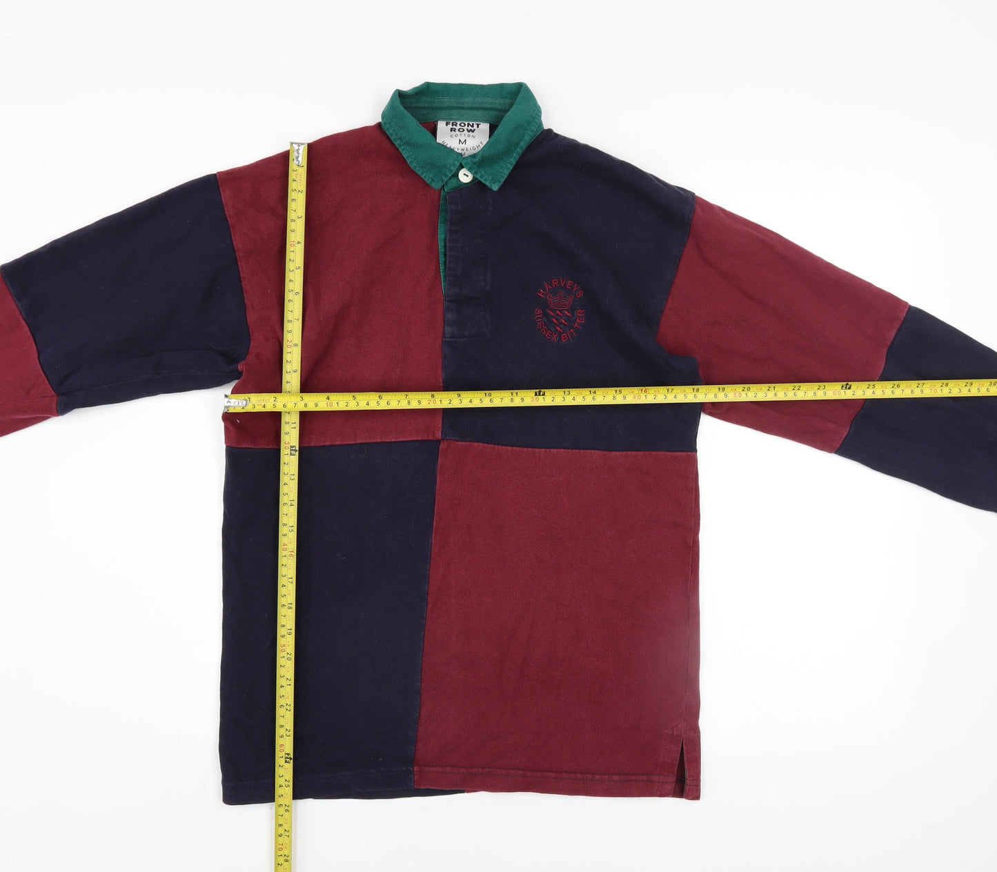 Front Row Men's Multicoloured Rugby Shirt Size M Cotton Long Sleeve