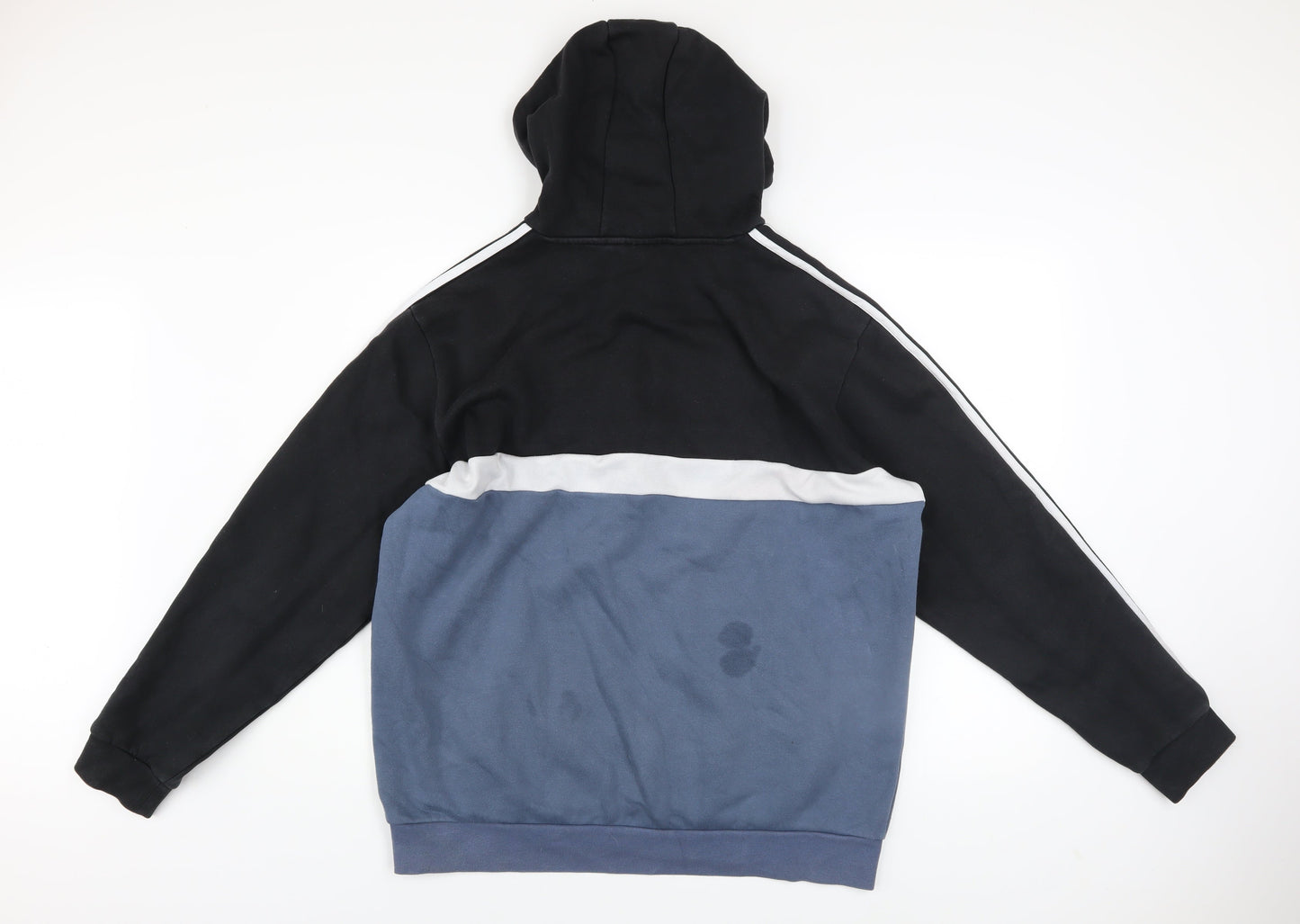 Adidas Men’s Blue & Black 1/2 Zip Hoodie Size L Sports Style