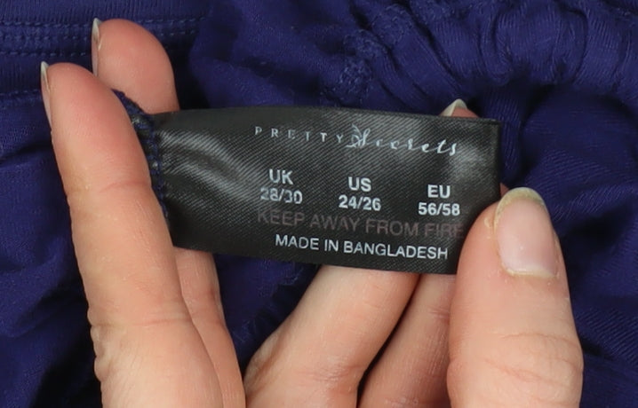 Pretty Secrets Womens Blue Lace Long Sleeve Plus Size Tunic Blouse UK 28/30