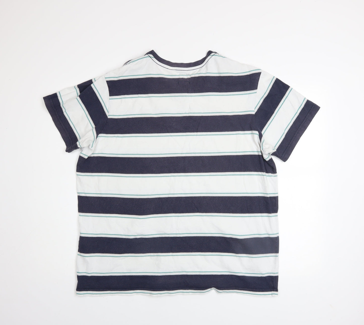 Levi's Men's Blue Striped Relaxed Fit Cotton T-Shirt Size L