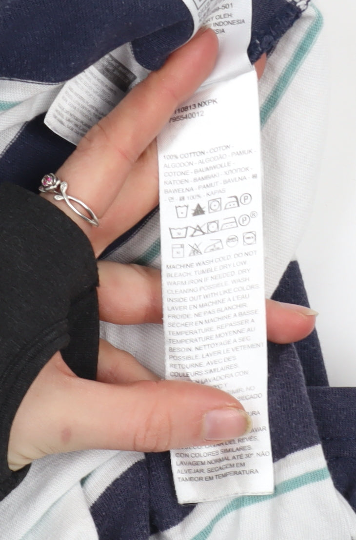 Levi's Men's Blue Striped Relaxed Fit Cotton T-Shirt Size L