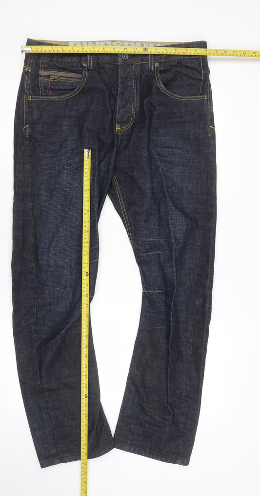 Ringspun Women’s Blue 34 Straight Denim Jeans 100% Cotton