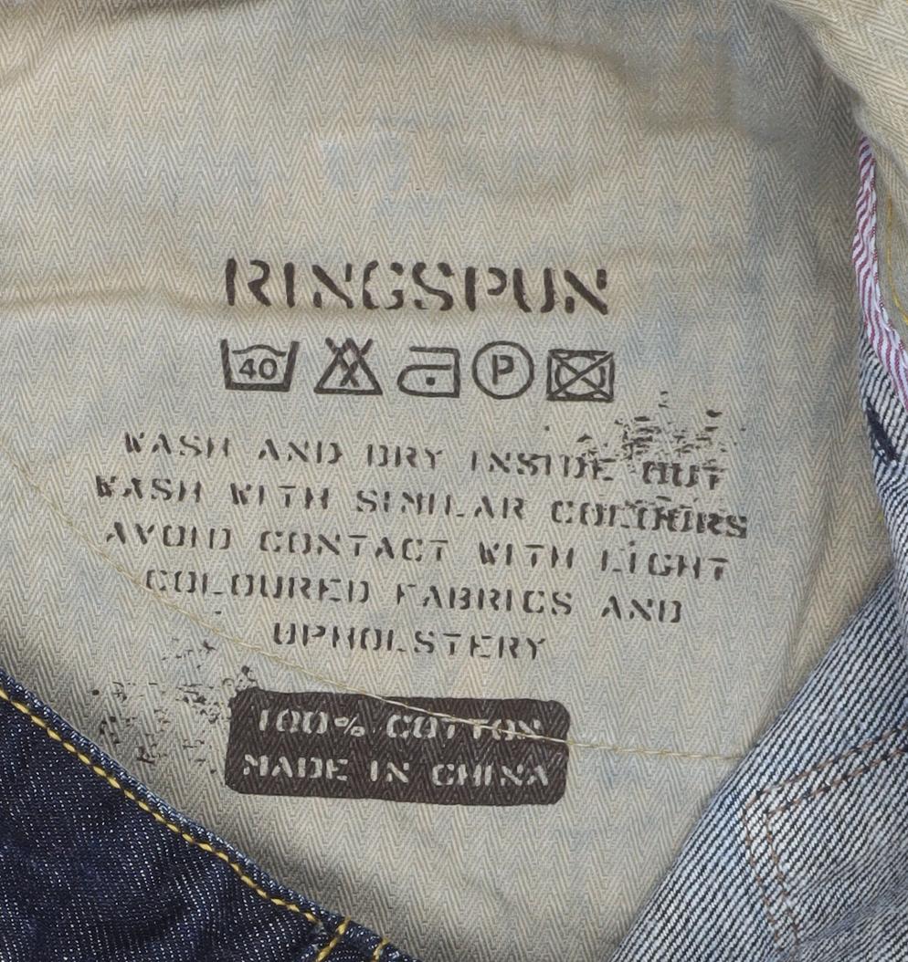 Ringspun Women’s Blue 34 Straight Denim Jeans 100% Cotton