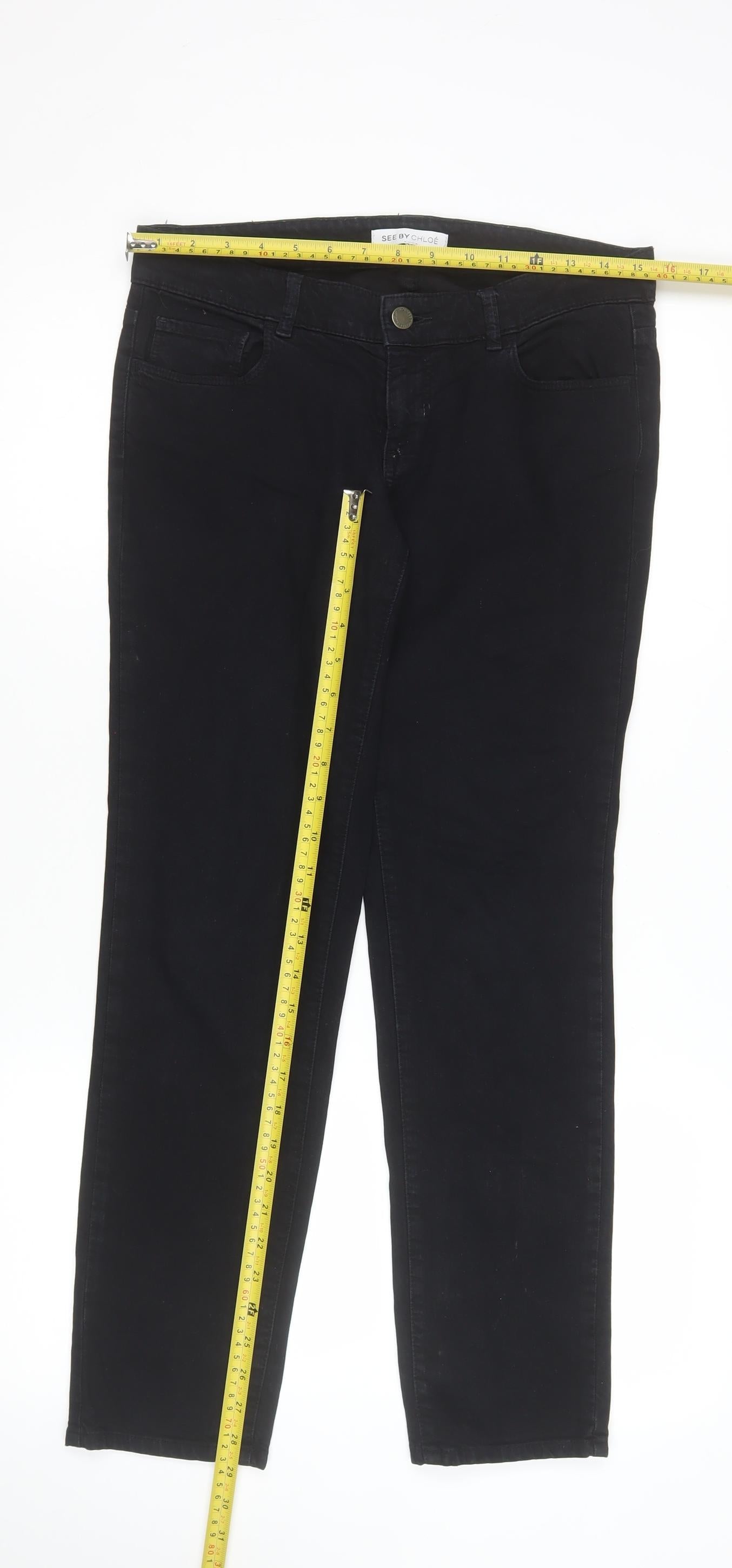 See by Chloé Women's Black Slim Straight Jeans Size 28