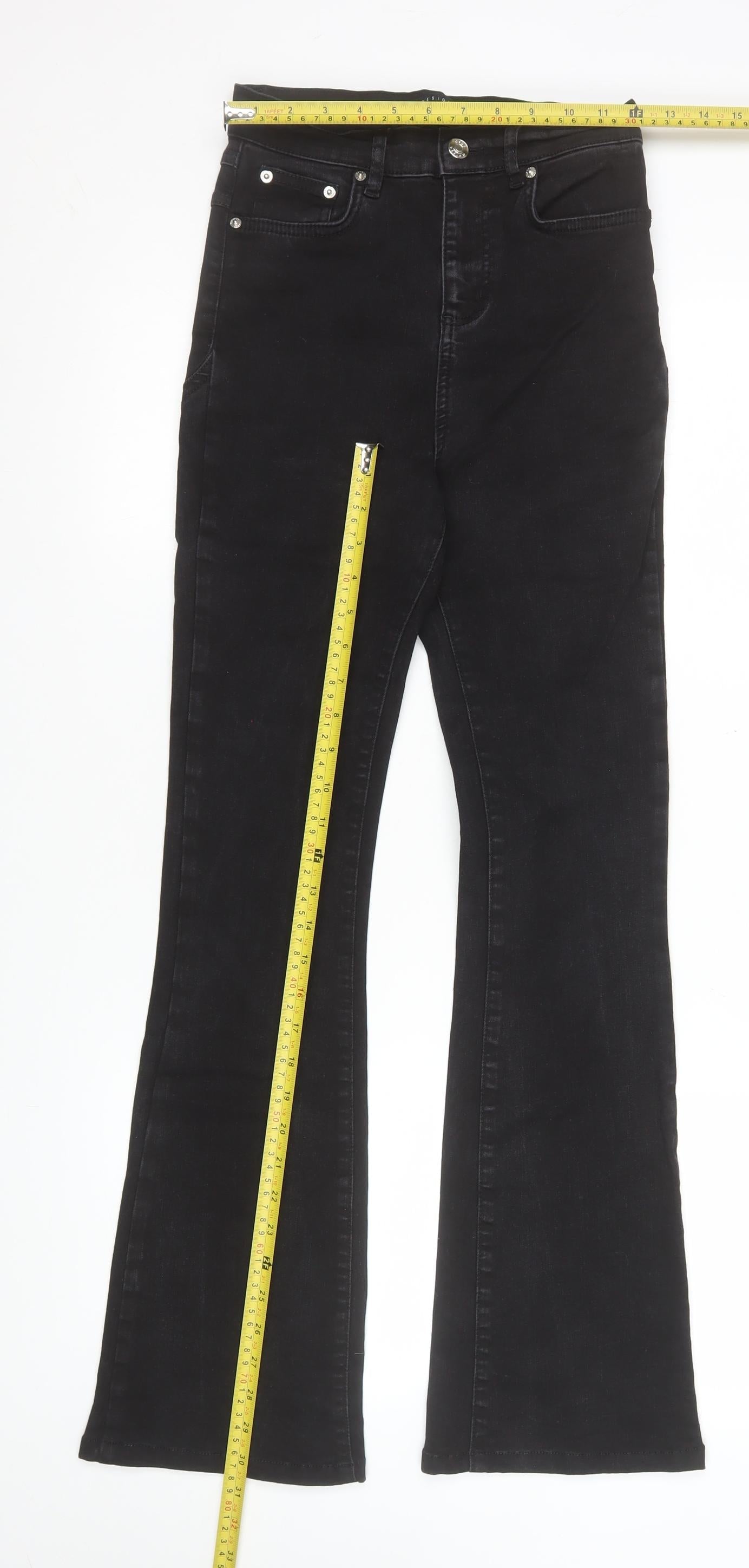 ASOS Design Women's Black High Rise Flared Jeans Size 26