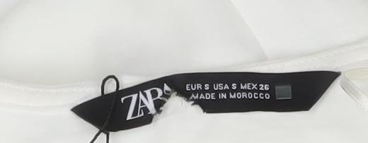 Zara Women Ivory Wrap Jumpsuit S Belted Wide-Leg Elegant V-Neck