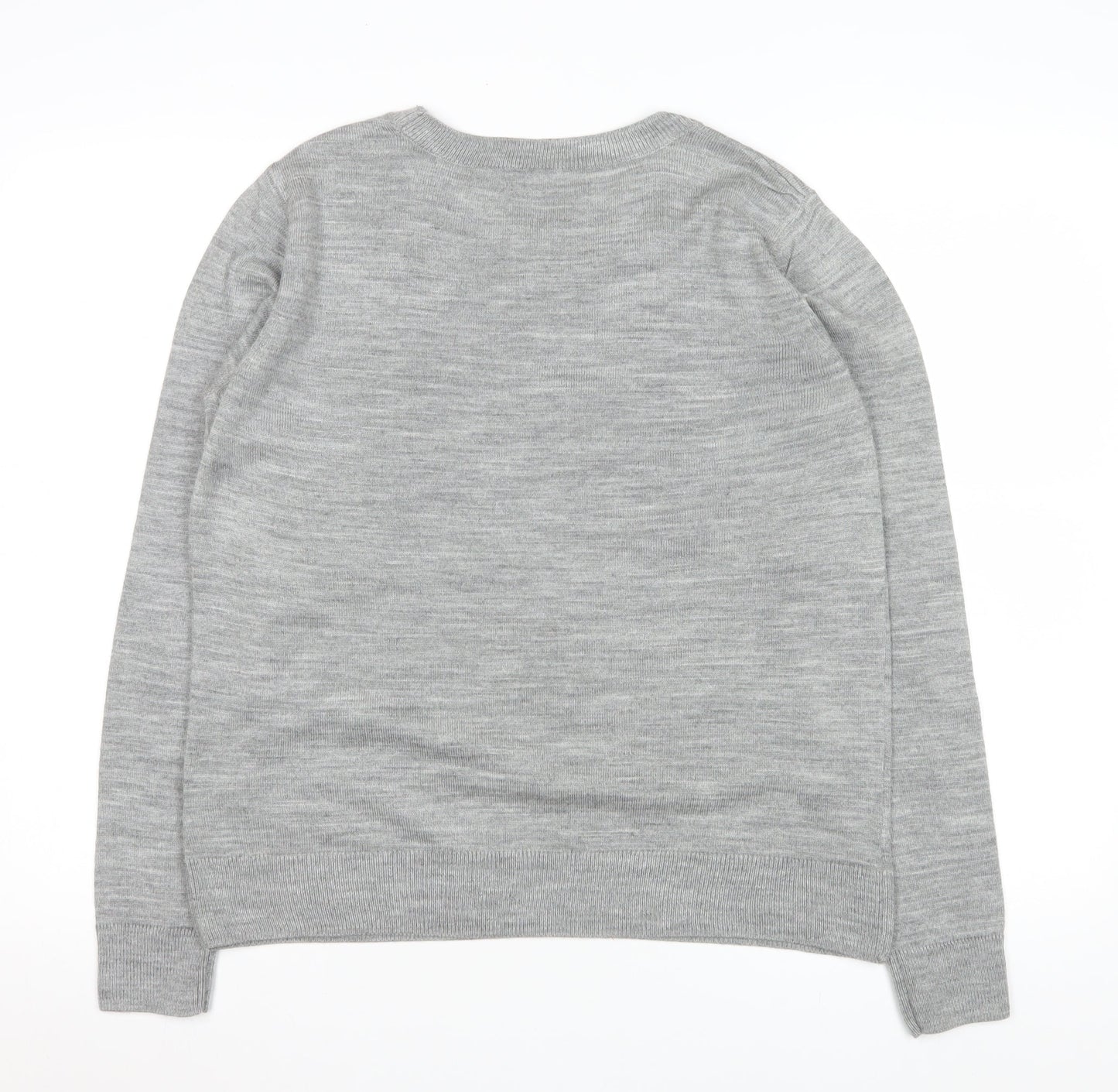Marks and Spencer Womens Grey XL Beaded Star Long Sleeve Jumper