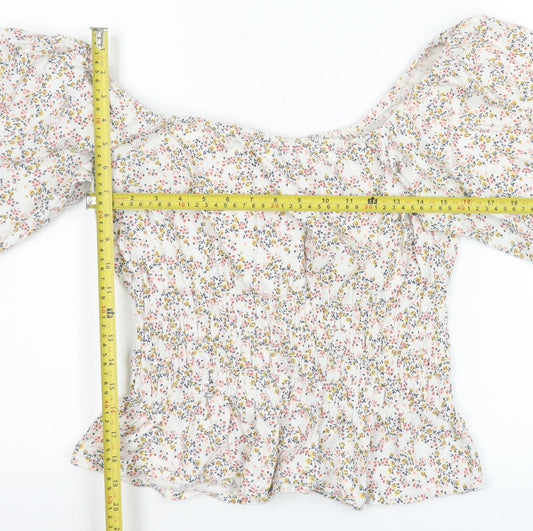ASOS Women’s Multicoloured Floral Off Shoulder Tunic Blouse Size 14