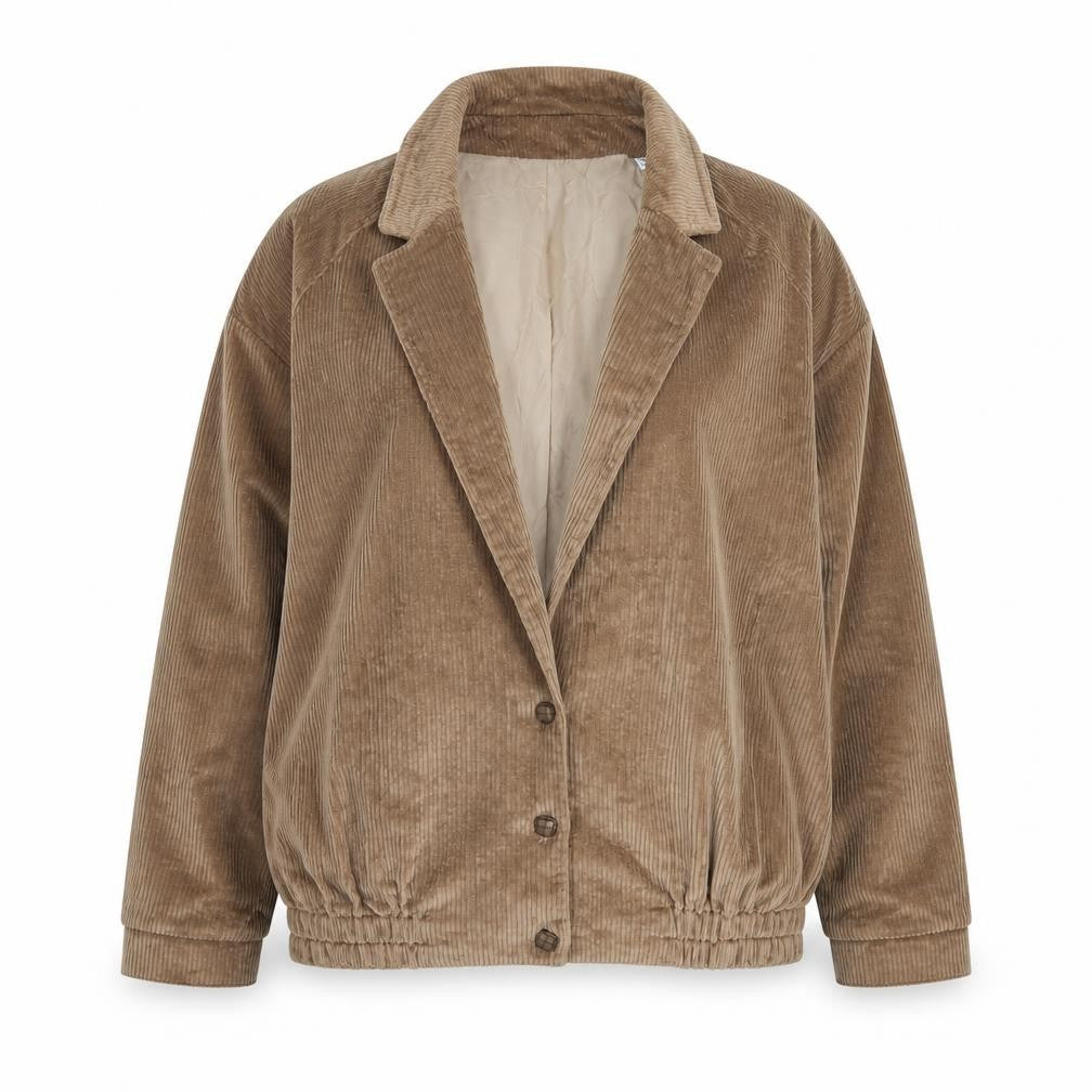 Viyella Women Brown Corduroy Lined Jacket Size 14 Classic Style