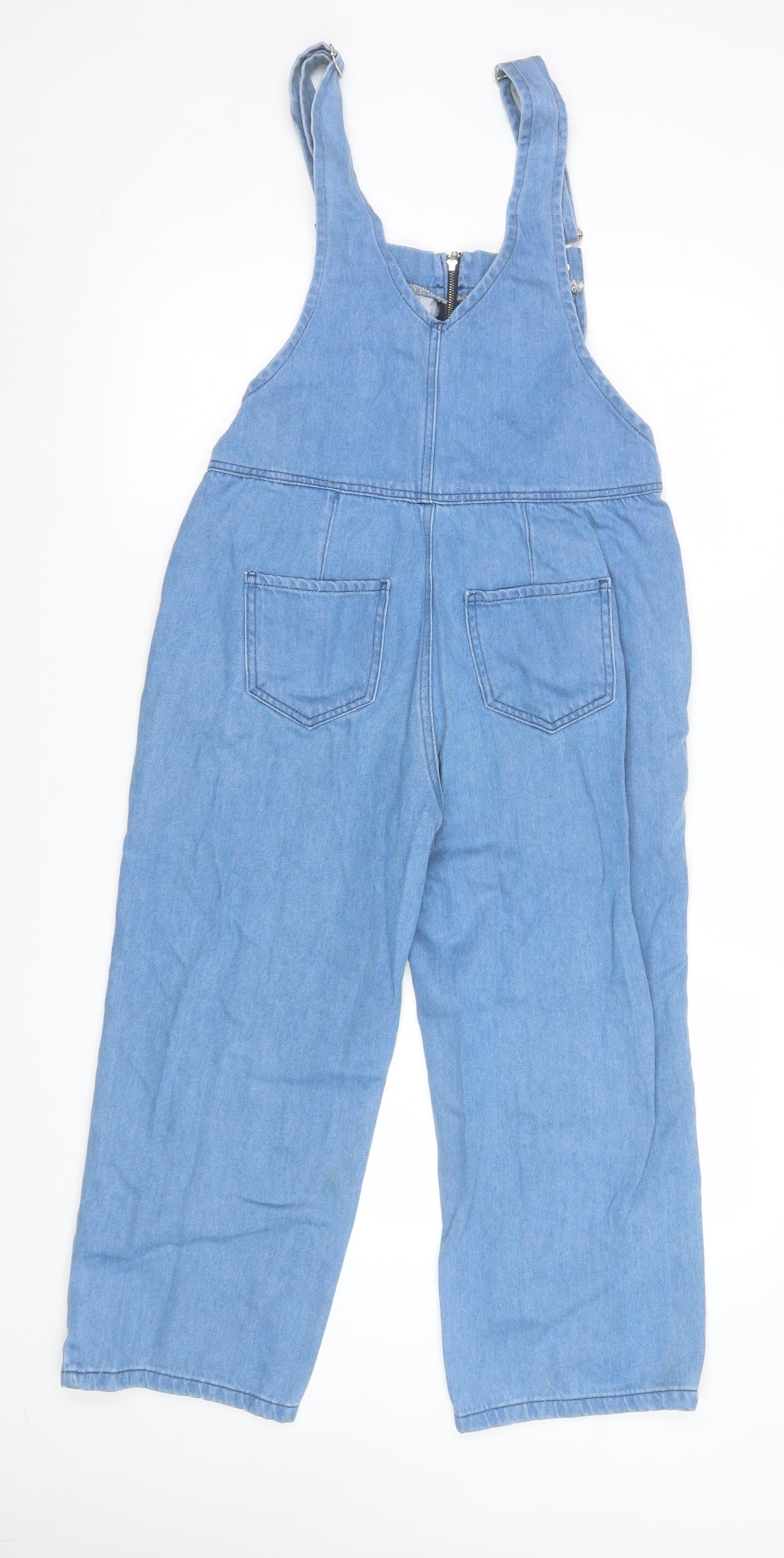 Koton Jeans Women's Blue Denim Dungaree Jumpsuit Size 10 Zip Front