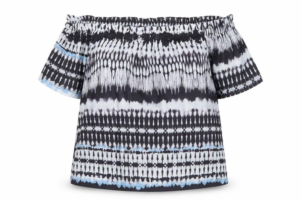 Peacocks Womens Multicoloured Off Shoulder Cotton Blouse Size 8