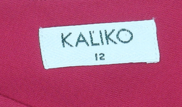 Kaliko Women Red Size 12 Sheath Knee Length Sleeveless Dress