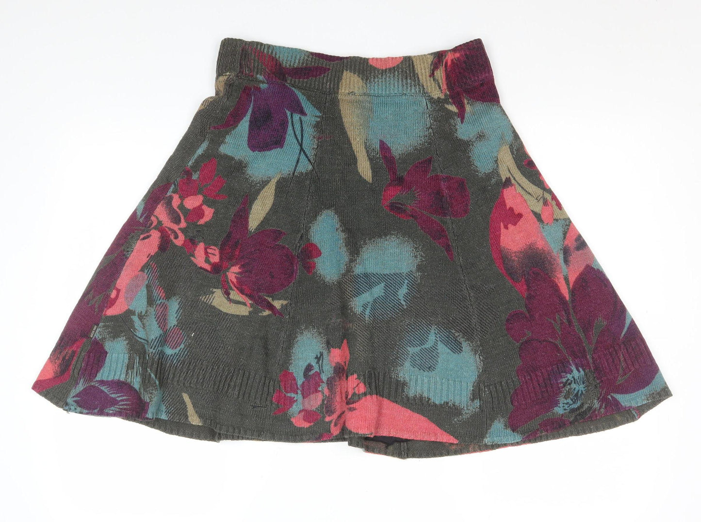 Anna Scott Women's Multicoloured Floral A-Line Knit Skirt Size 8