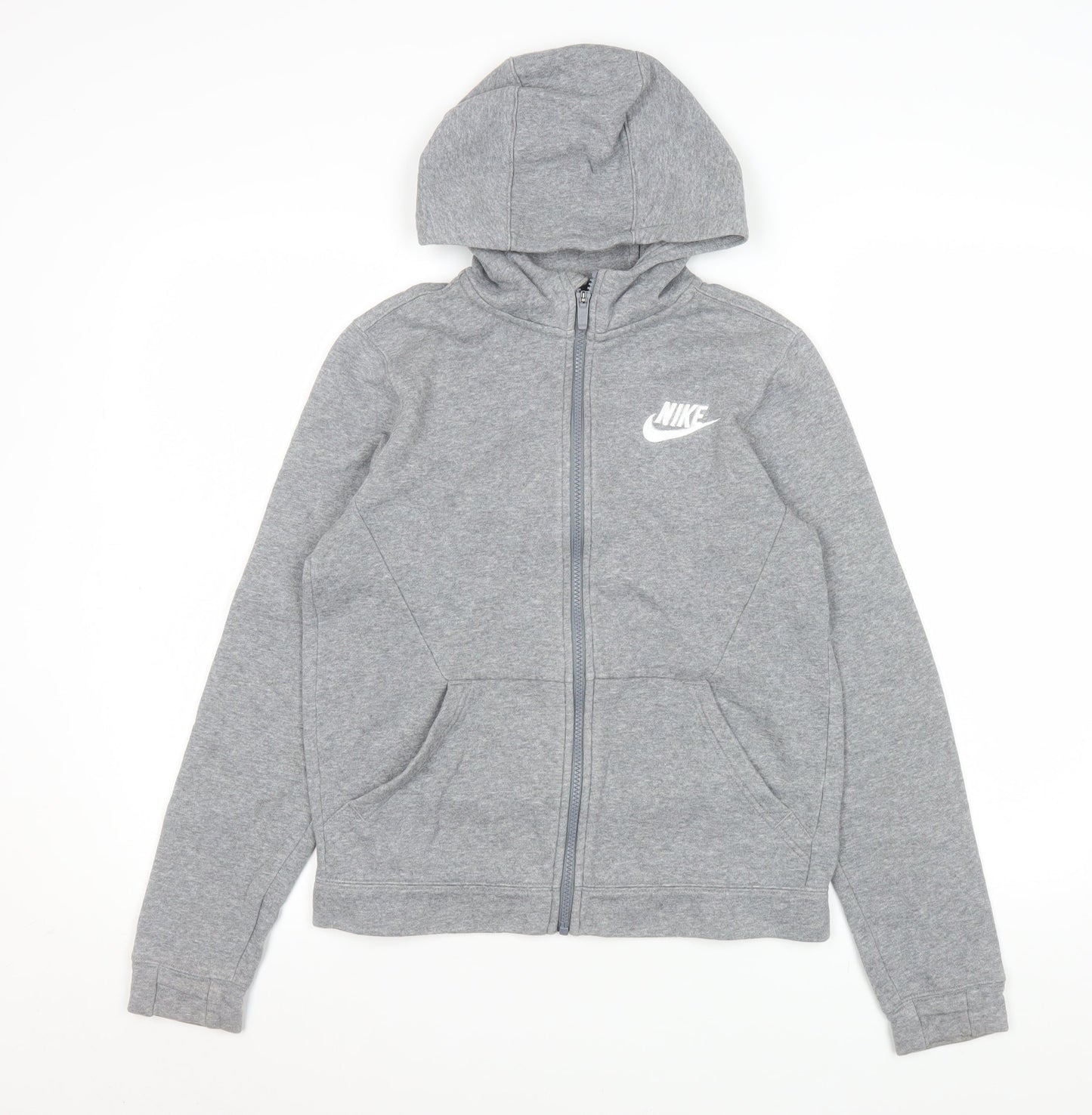 Nike Teens Grey Full Zip Hooded Sports Jacket L