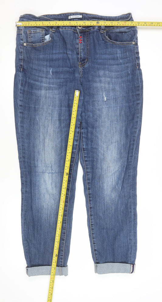 Blue Shadow Men's Blue Straight Leg Stretch Denim Jeans L