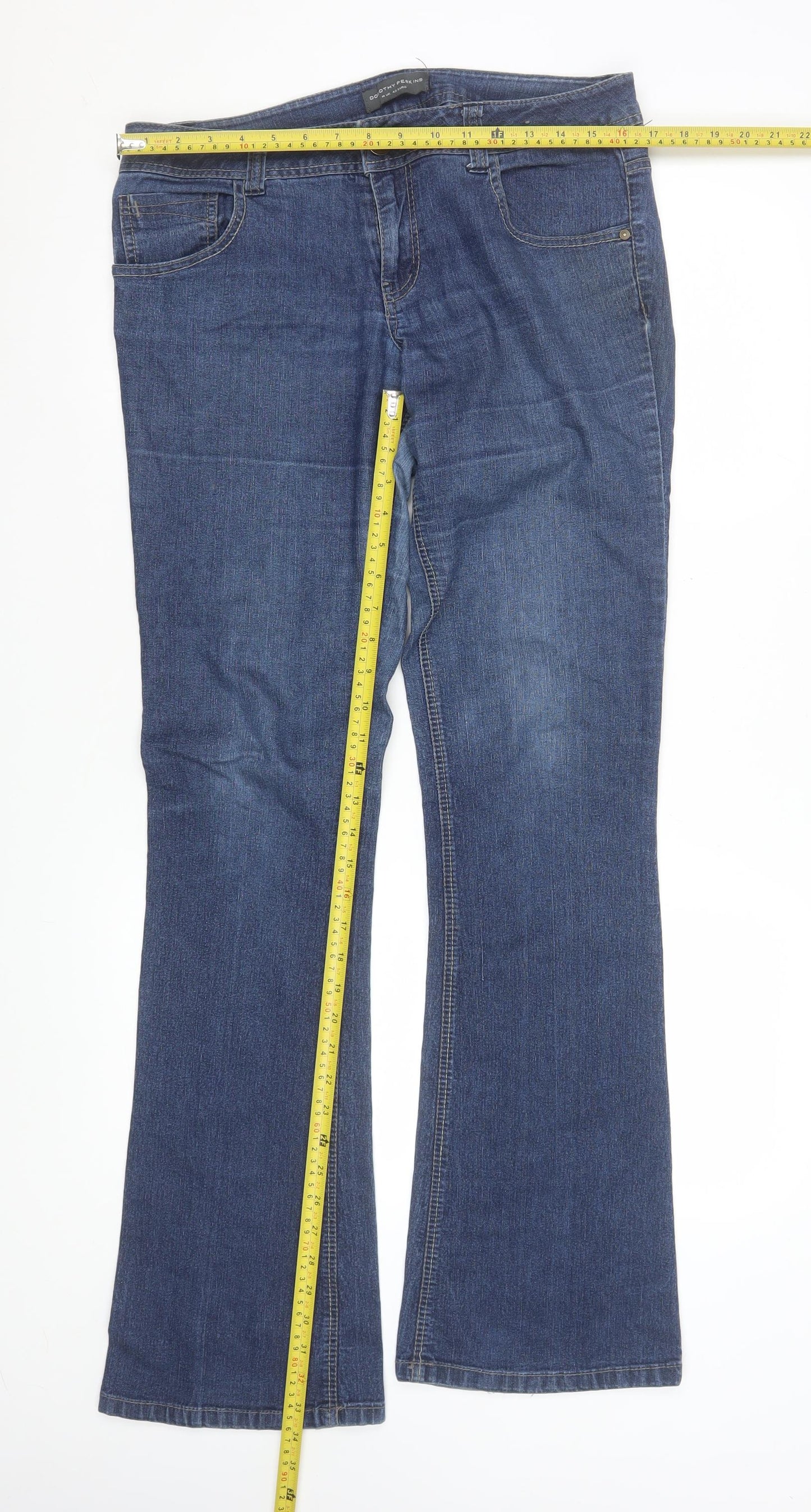 Dorothy Perkins Women's Blue Bootcut Jeans Size 14 Classic Fit