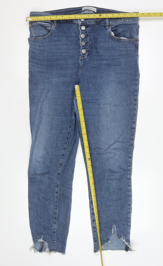 Abercrombie & Fitch Women's Blue 16L High Rise Super Skinny Ankle Jeans