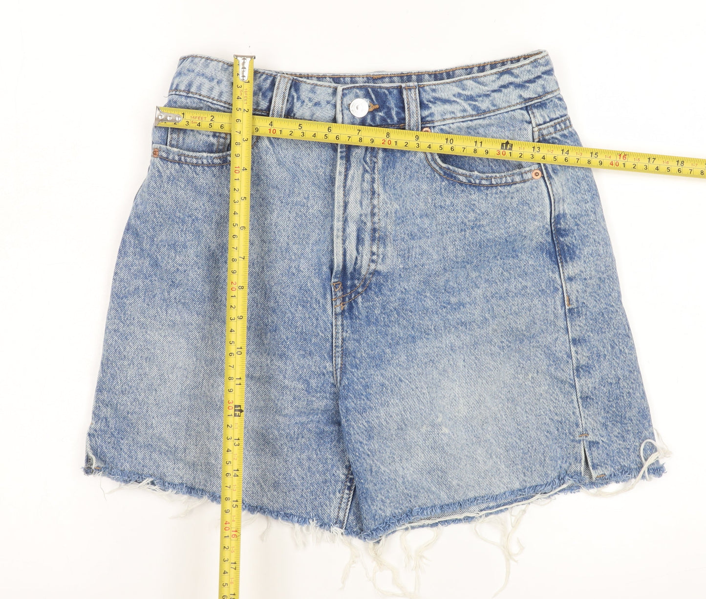 Denim Co. Women’s Blue Cut-Off High Rise Denim Shorts Size 6