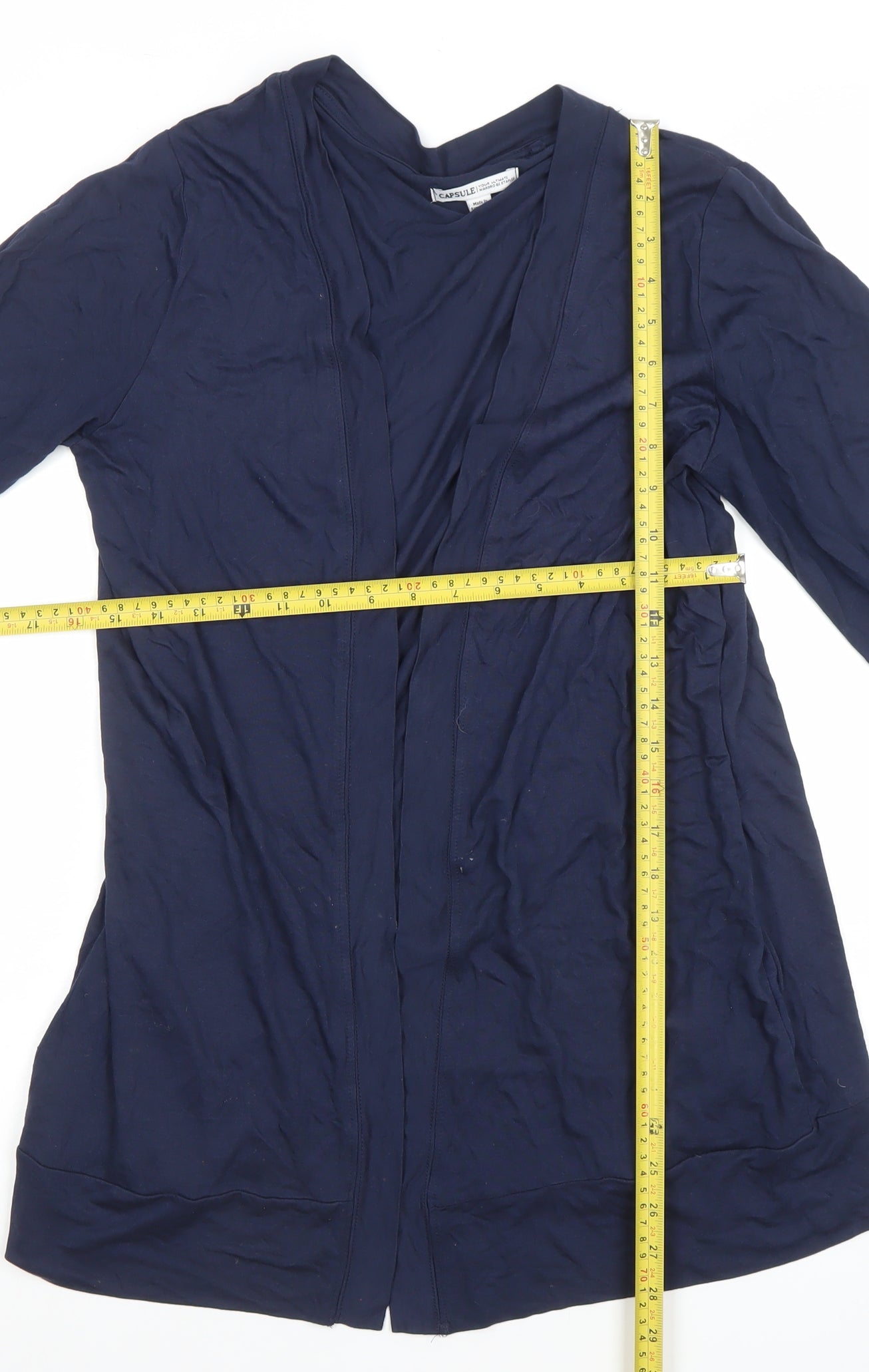 Capsule Women Blue Long Sleeve V-Neck Jersey Cardigan Size 14