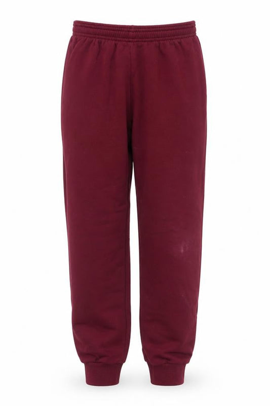 Front view of Hunter boys’ burgundy jogger sweatpants, size 10-11, years cotton blend
