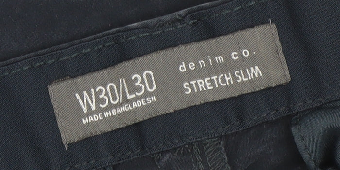 Denim Co. Men's Blue Slim Fit Chino Trousers W30 L30
