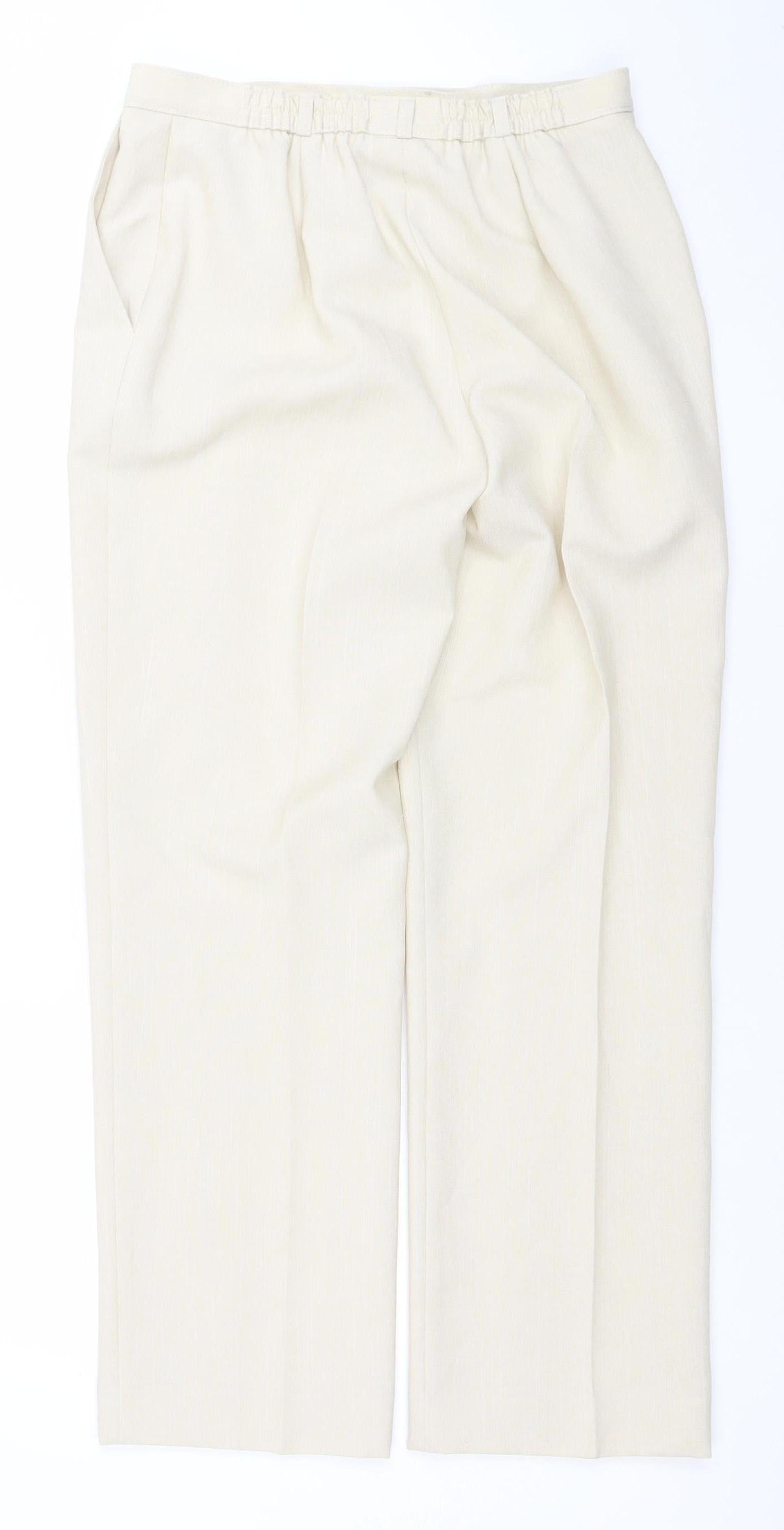 BHS Women’s Stone Classics Trousers Size 10 Polyester Elastic Waist