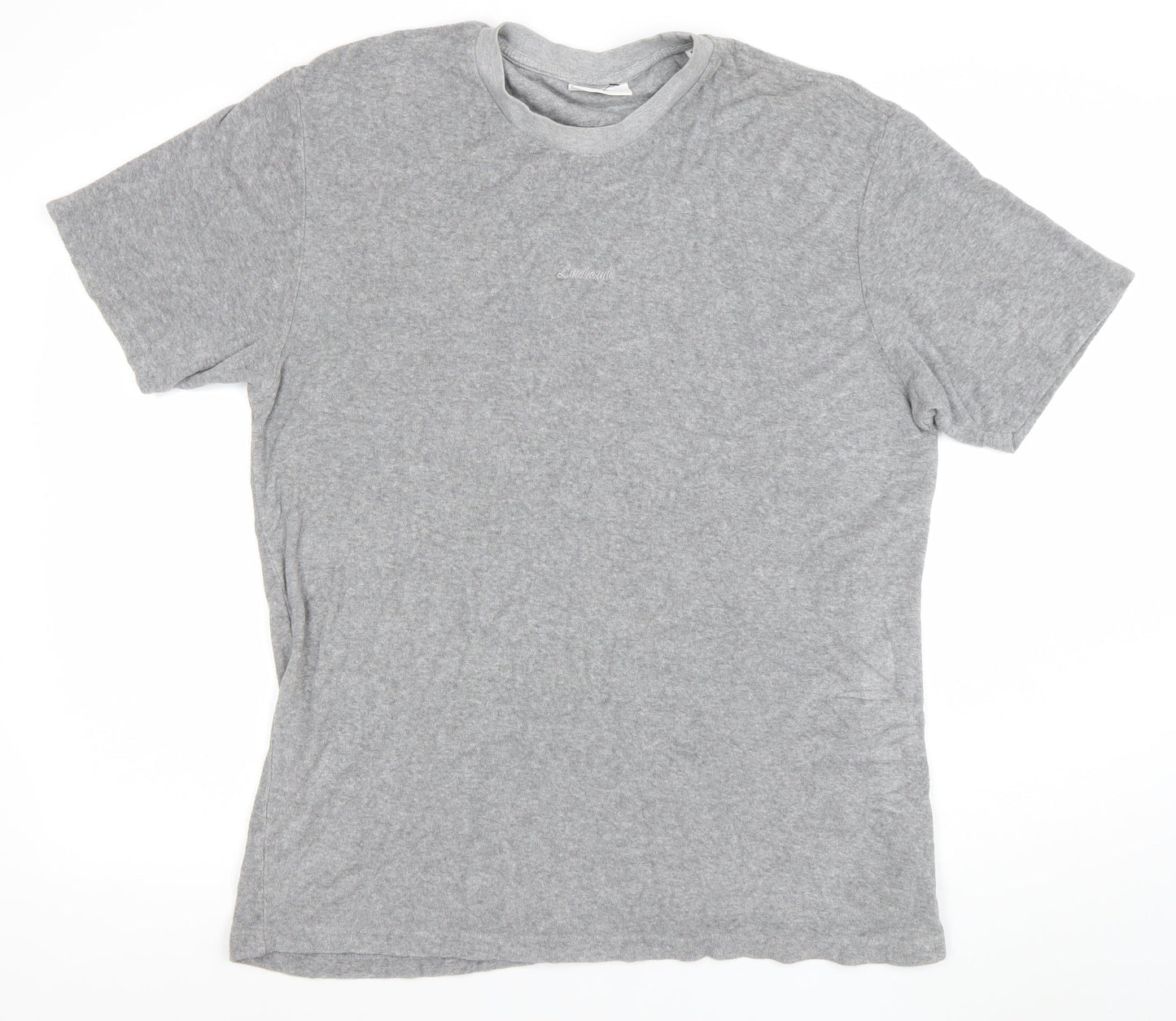 Lindbergh Men's Grey XL Crew Neck Cotton Blend T-Shirt