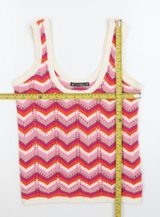 Dunnes Women’s Multicoloured Crochet Knit Tank Top XS