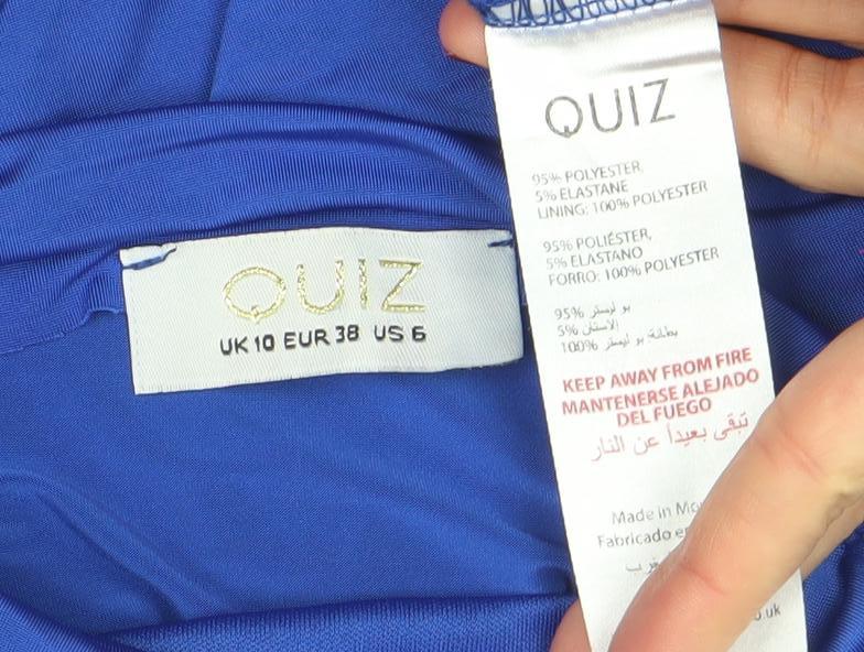 Quiz Women’s Blue Strapless Camisole Top Size 10 Slim Fit