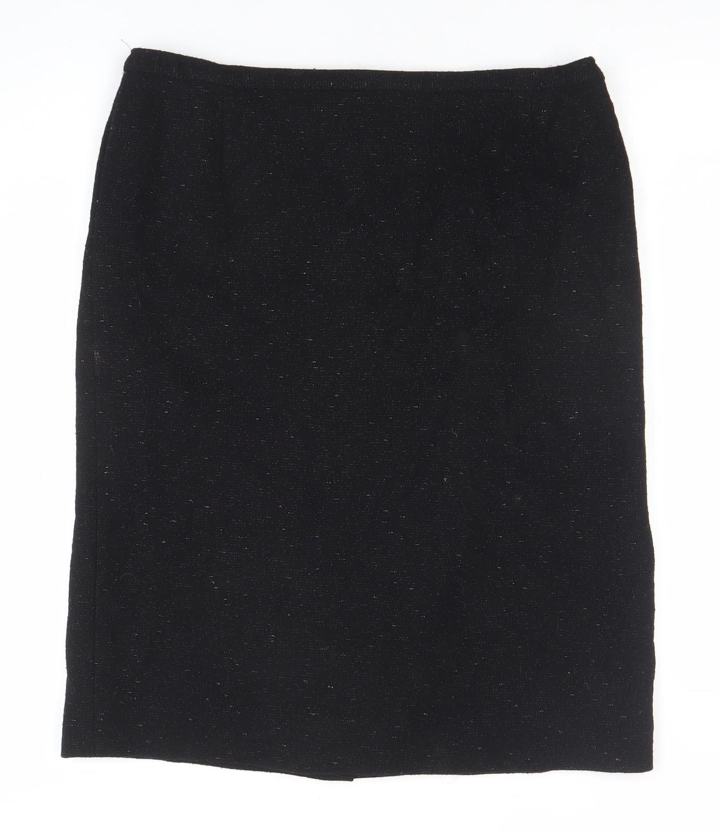 Jaeger Women's Black Wool Pencil Skirt Size 12 Lined Workwear