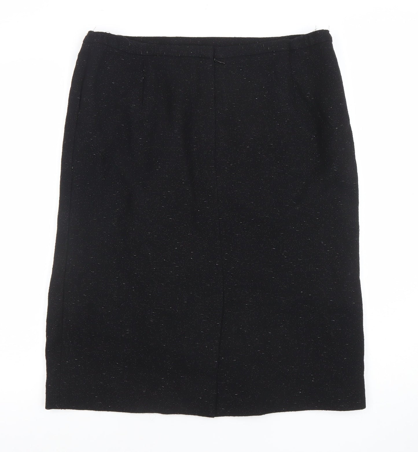 Jaeger Women's Black Wool Pencil Skirt Size 12 Lined Workwear