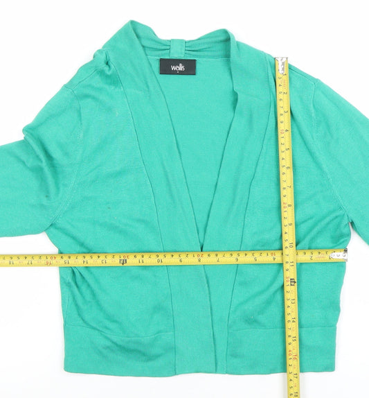 Wallis Women Green Small Open Front Long Sleeve Cardigan
