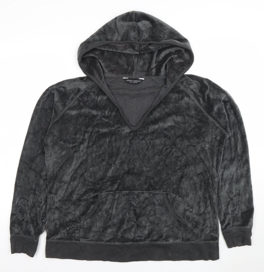 Dorothy Perkins Women’s Black Velour Pullover Hoodie Size 20 UK