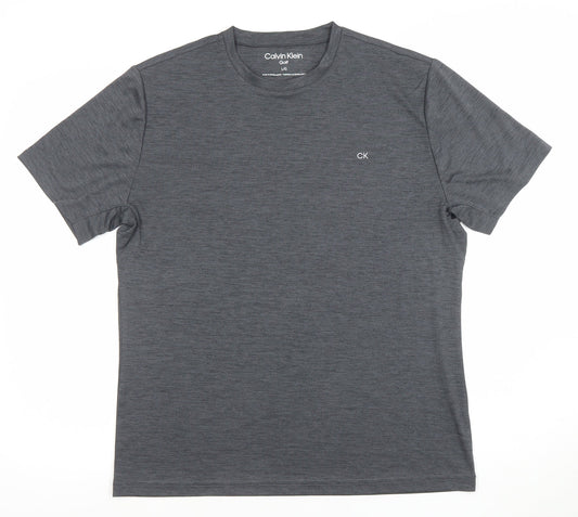 Calvin Klein Men’s Grey Golf T-Shirt L Moisture Wicking Activewear Top