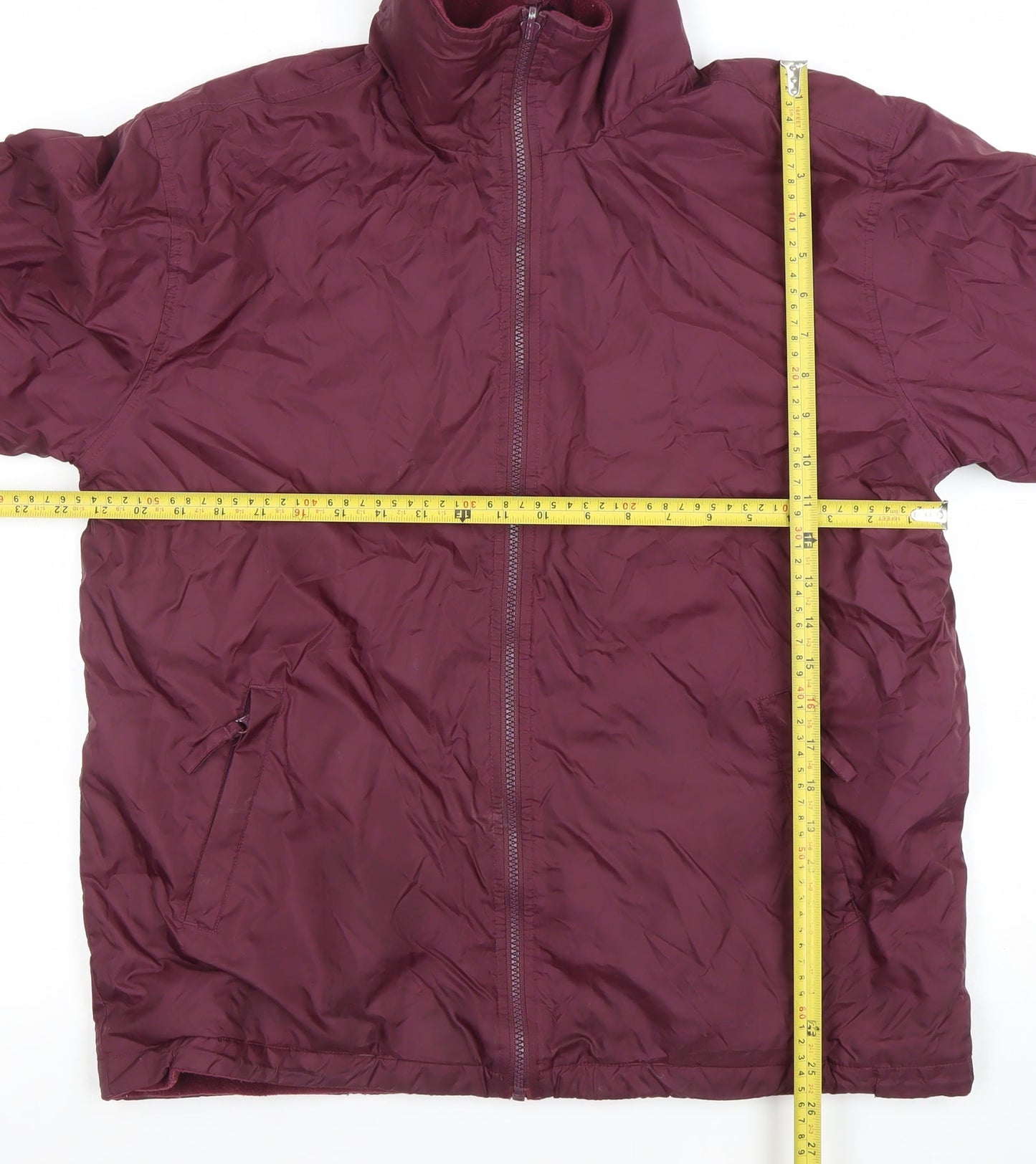 Blue Chaps Men's Red Nylon Full Zip Jacket Size S
