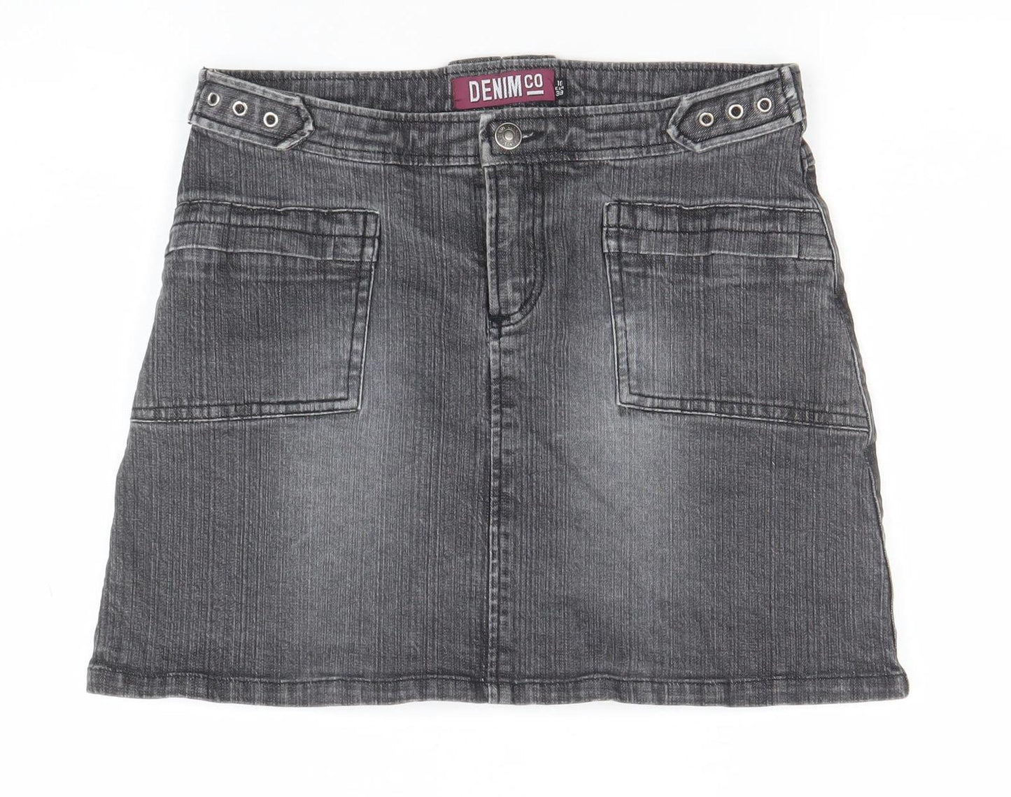 Denim Co Women’s Grey Short Denim Stretch Skirt Size 10