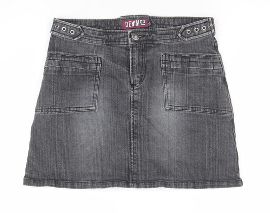 Denim Co Women’s Grey Short Denim Stretch Skirt Size 10