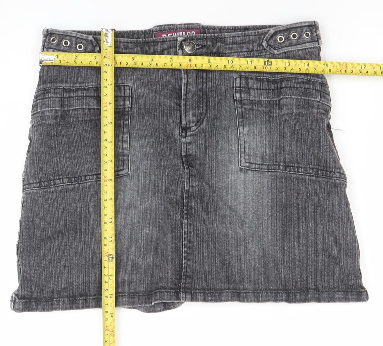 Denim Co Women’s Grey Short Denim Stretch Skirt Size 10