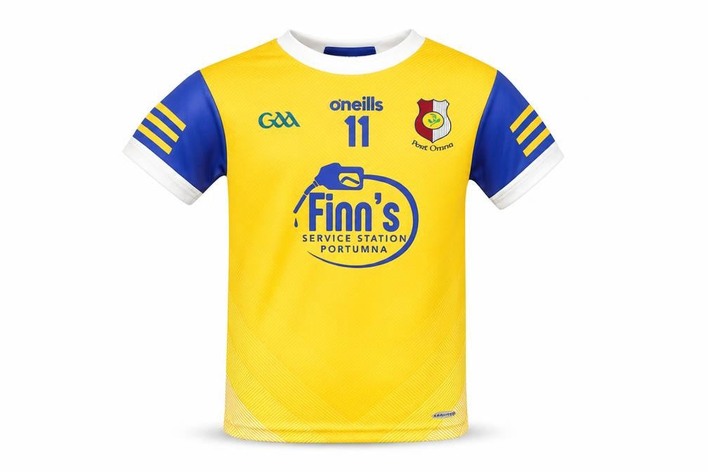 Front view of O'Neill boys’ yellow football jersey t-shirt 9-10 years port omna