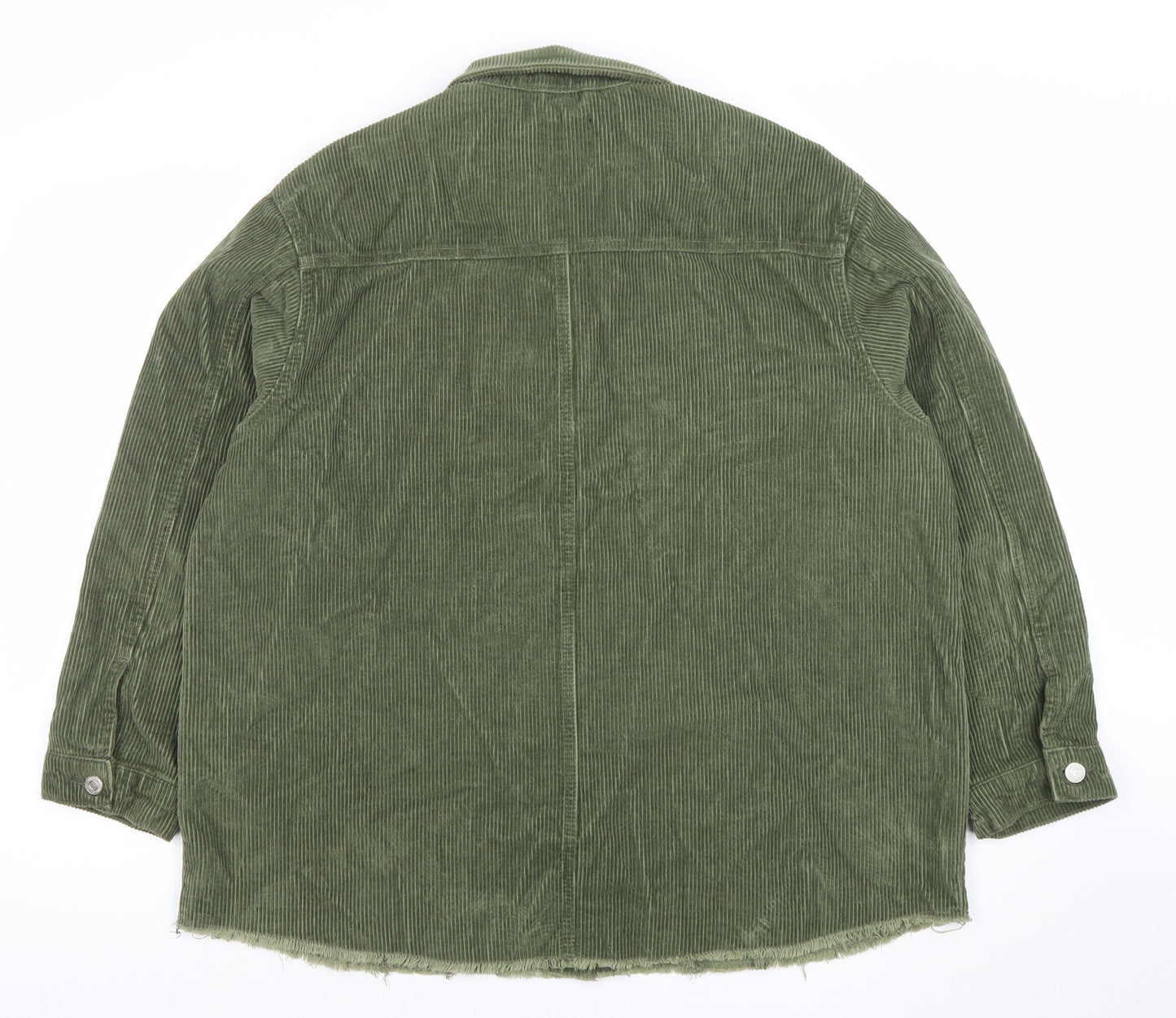 New Look Women Green Corduroy Button-Up Long Sleeve Jacket Size 14