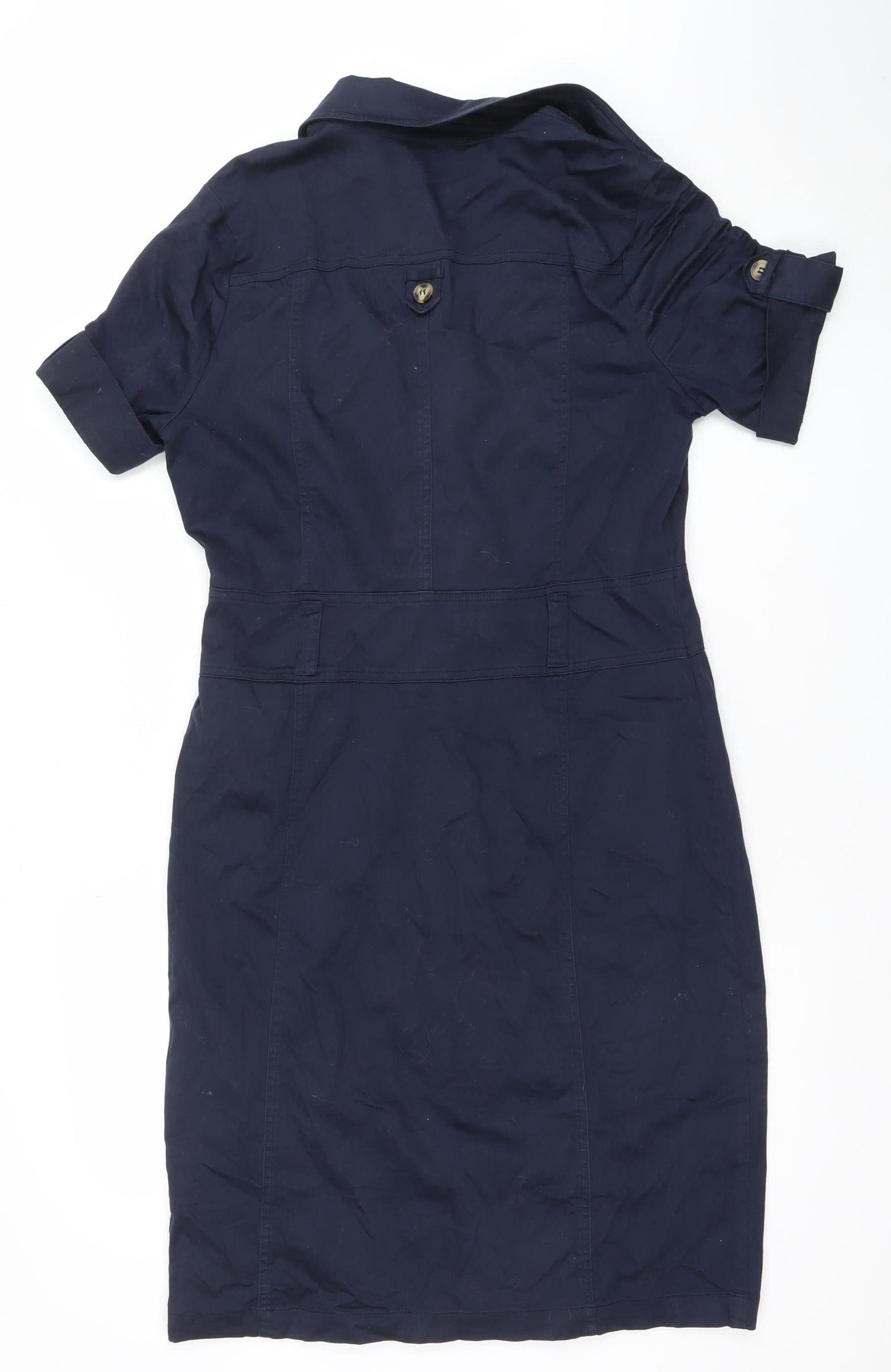 Marks and Spencer Women Blue Cotton Shirt Dress Size 12