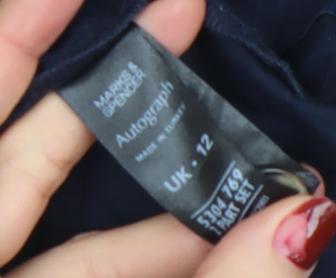 Marks and Spencer Women Blue Cotton Shirt Dress Size 12