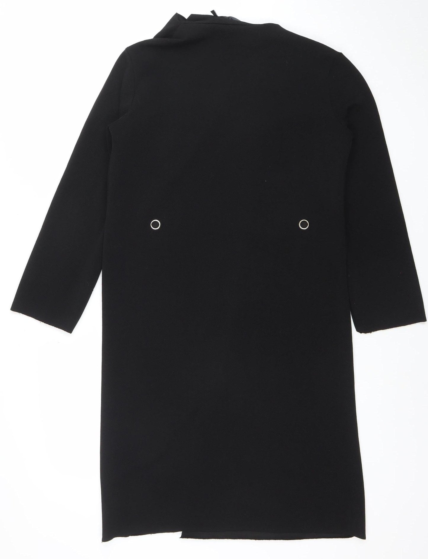 Boohoo Women’s Black Long Classic Coat Size 6