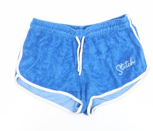 Disney Women’s Blue Stitch Hot Pants Shorts XS Cotton Blend