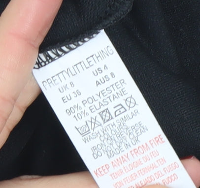 PrettyLittleThing Women Blue Velvet Bodycon Dress Size 8