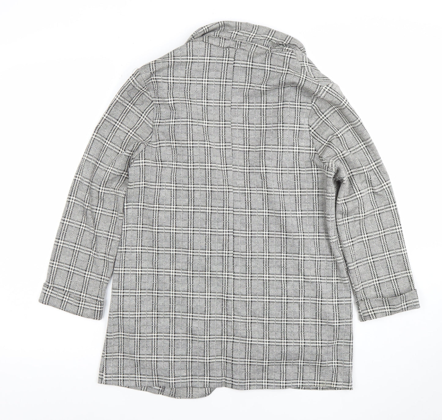 New Look Womens Grey Check Blazer Jacket Size 10 Regular Fit