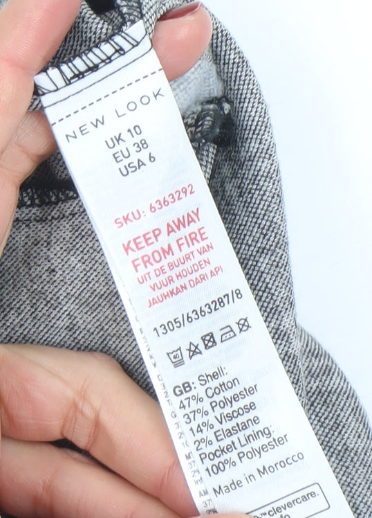 New Look Womens Grey Check Blazer Jacket Size 10 Regular Fit