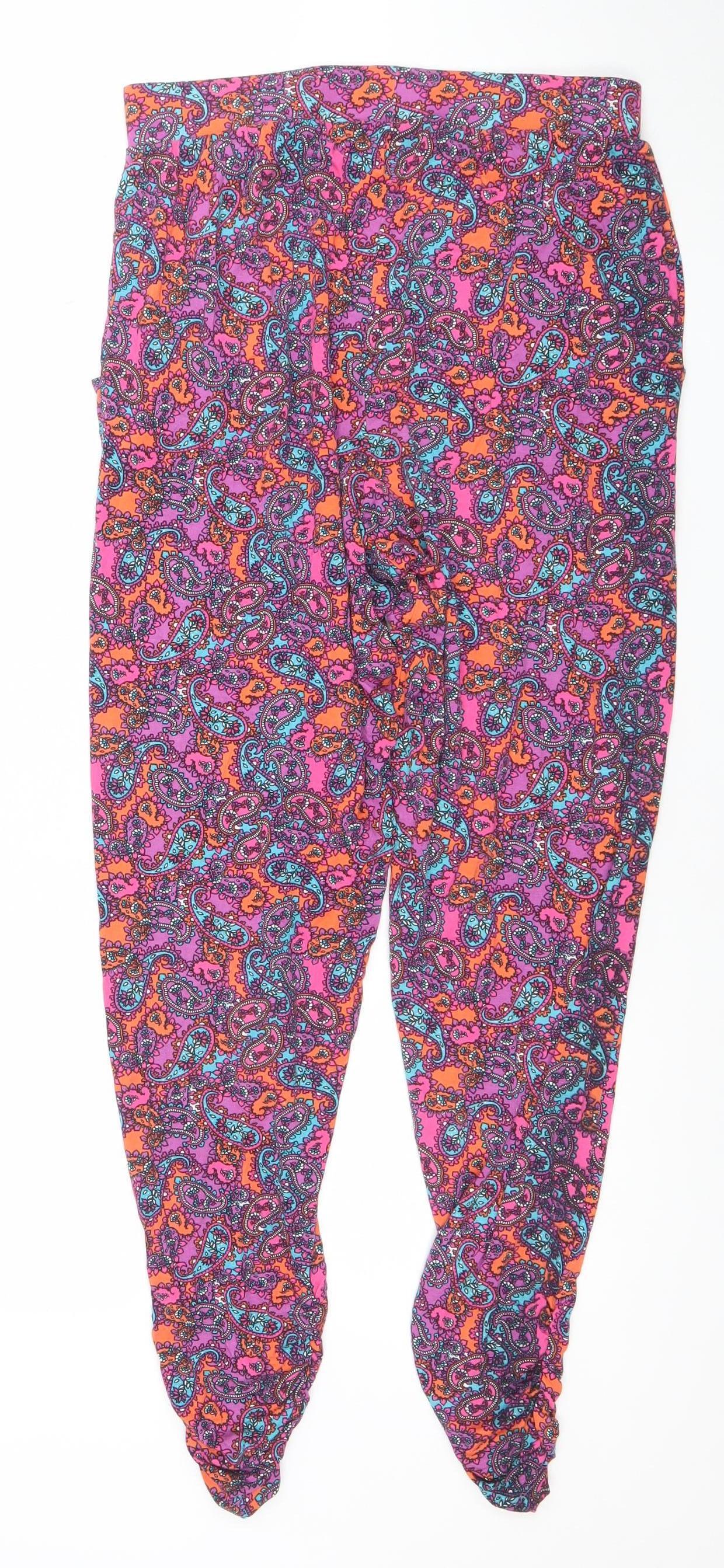 Tu Women’s Multicoloured Paisley Harem Trousers Size 12