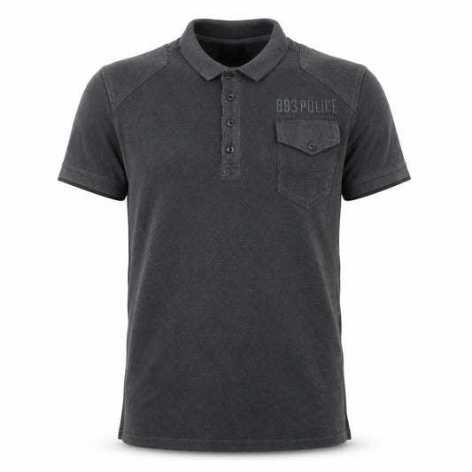 883 Police Men's Grey Slim Fit Cotton Polo Shirt Size M